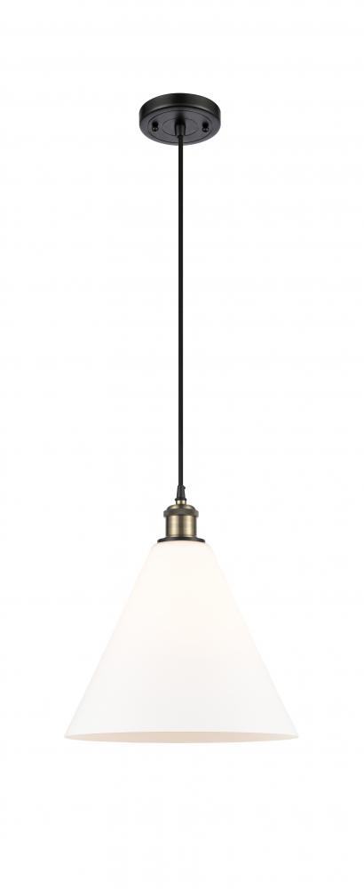 Berkshire - 1 Light - 12 inch - Black Antique Brass - Cord hung - Mini Pendant