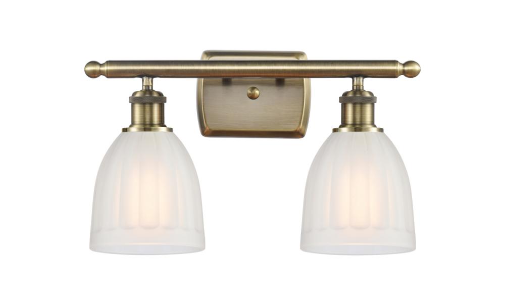 Brookfield - 2 Light - 16 inch - Antique Brass - Bath Vanity Light