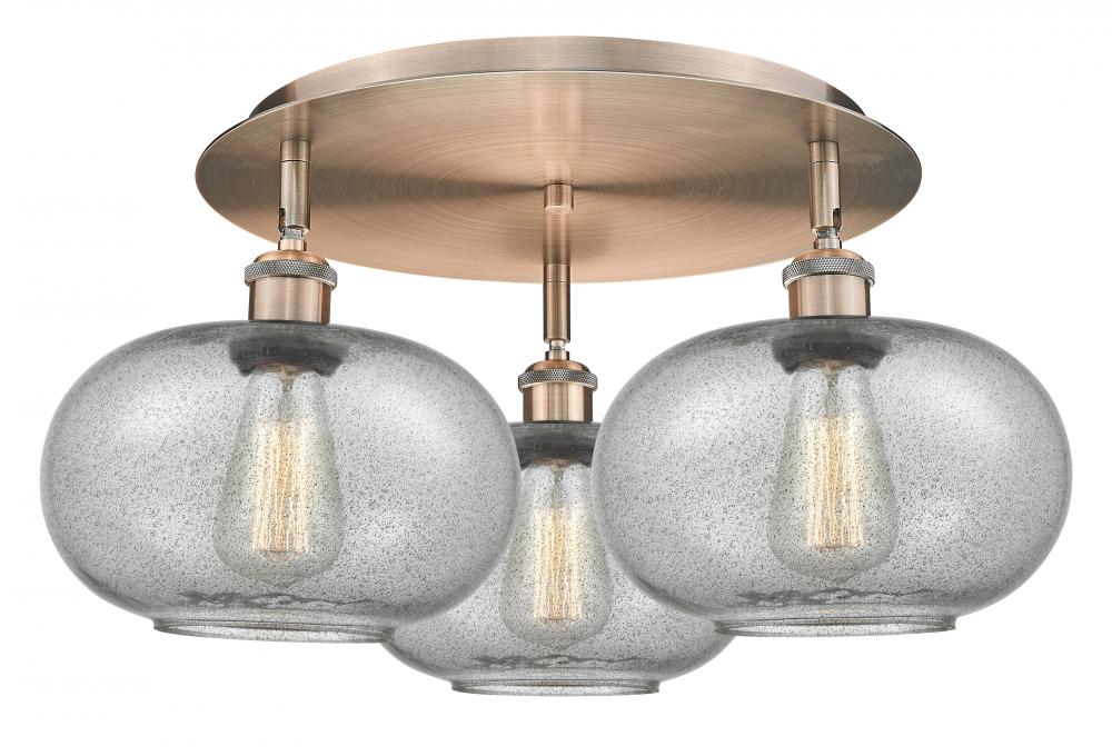 Gorham - 3 Light - 21 inch - Antique Copper - Flush Mount