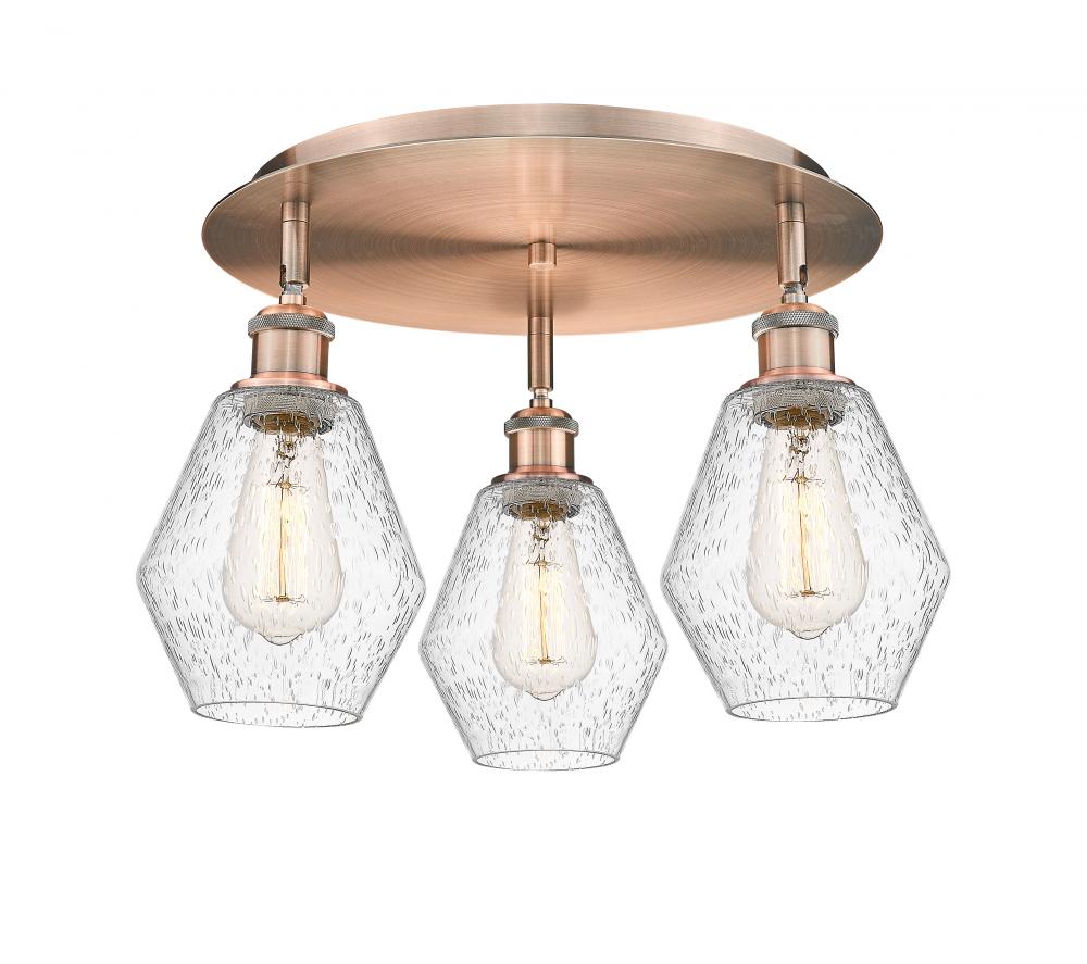 Cindyrella - 3 Light - 18 inch - Antique Copper - Flush Mount