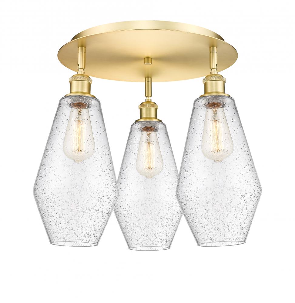 Cindyrella - 3 Light - 19 inch - Satin Gold - Flush Mount