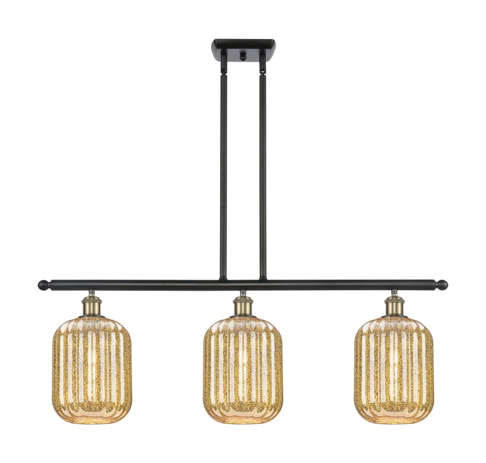 Preston Cylinder - 3 Light - 36 inch - Matte Black - Stem Hung - Island Light