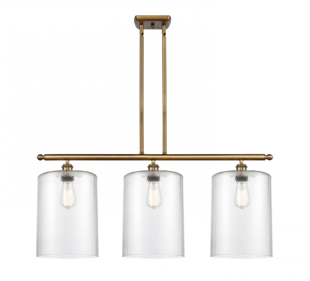 Cobbleskill - 3 Light - 36 inch - Brushed Brass - Cord hung - Island Light