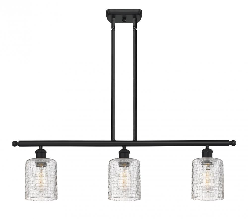 Cobbleskill - 3 Light - 36 inch - Matte Black - Cord hung - Island Light