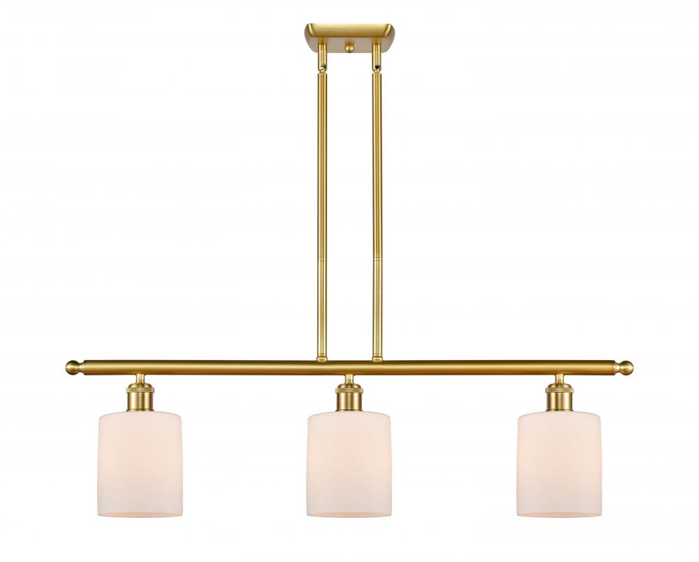 Cobbleskill - 3 Light - 36 inch - Satin Gold - Cord hung - Island Light