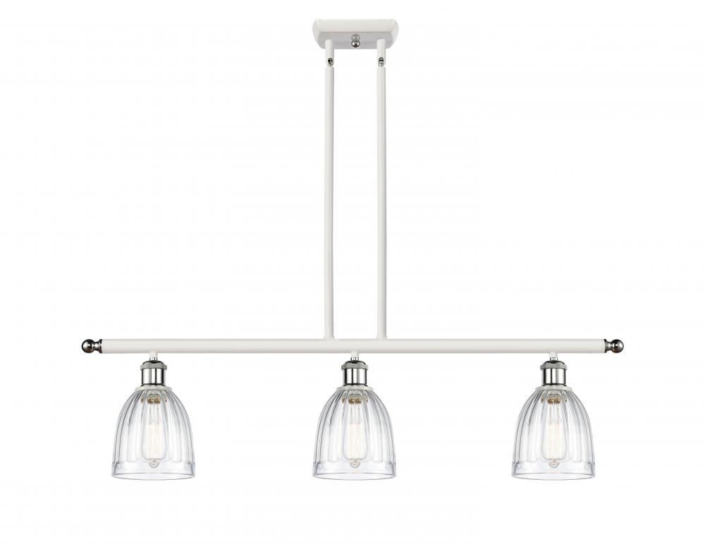 Brookfield - 3 Light - 36 inch - White Polished Chrome - Cord hung - Island Light