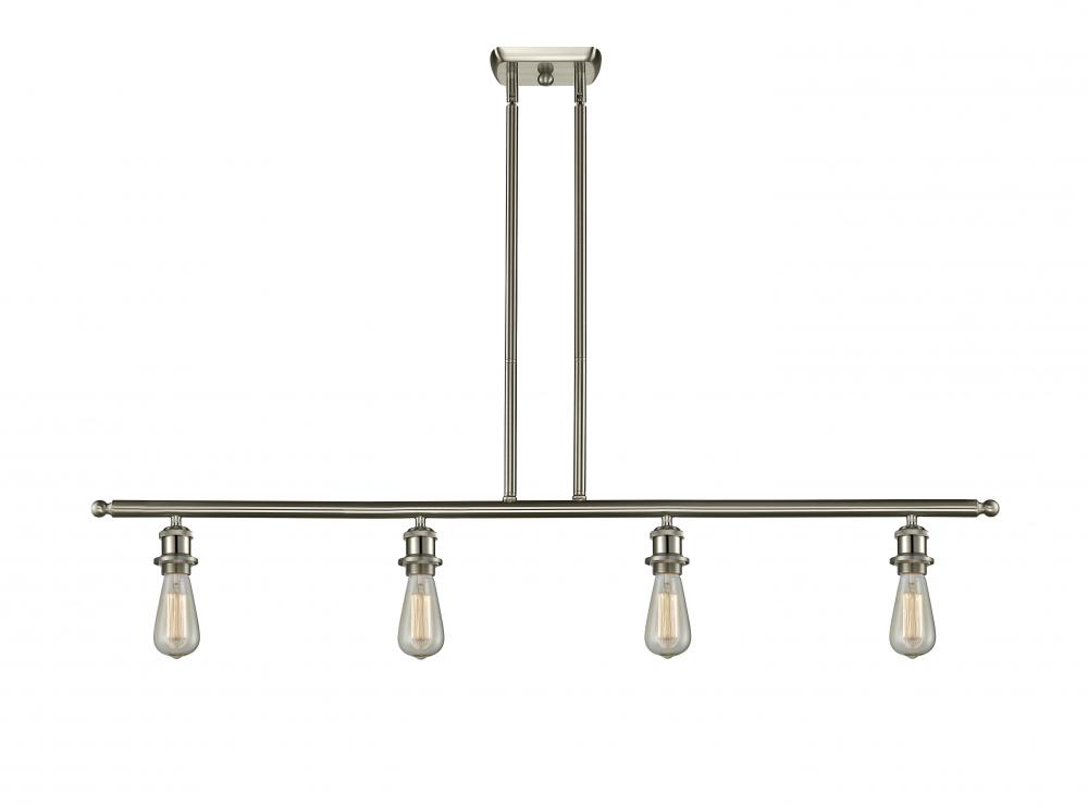 Bare Bulb - 4 Light - 48 inch - Brushed Satin Nickel - Cord hung - Island Light