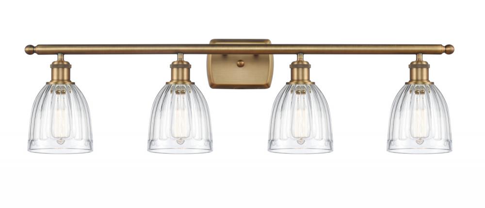 Brookfield - 4 Light - 36 inch - Brushed Brass - Bath Vanity Light