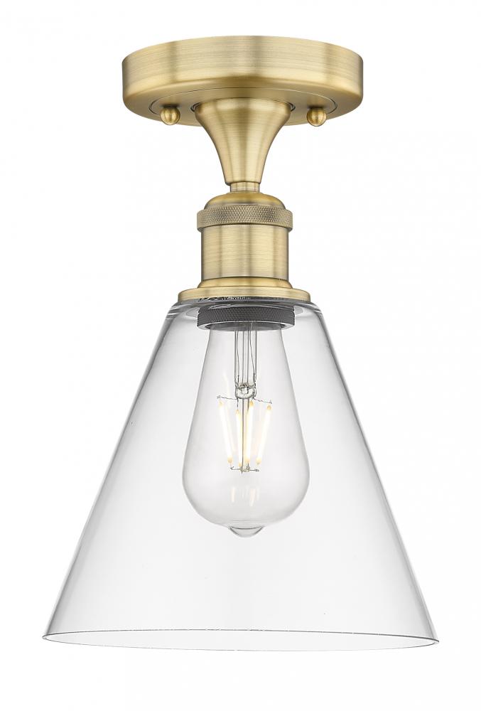 Berkshire - 1 Light - 8 inch - Brushed Brass - Semi-Flush Mount