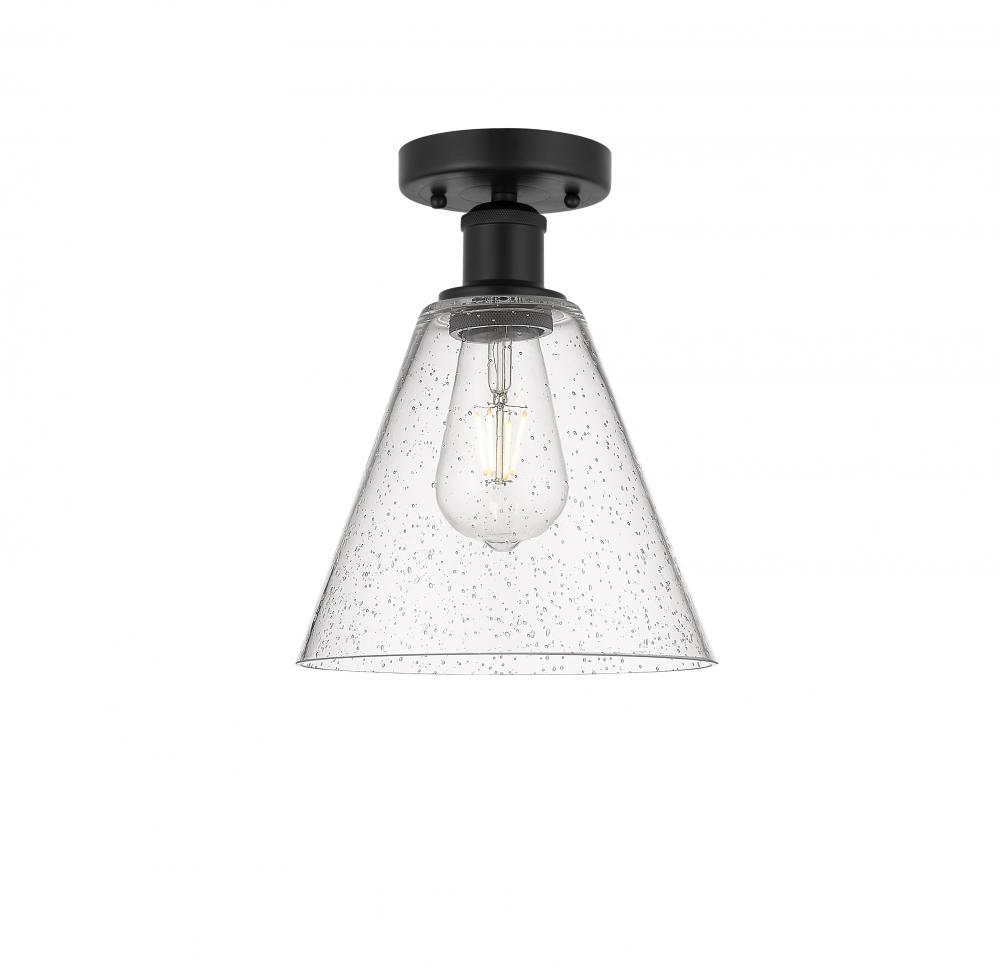 Berkshire - 1 Light - 8 inch - Matte Black - Semi-Flush Mount