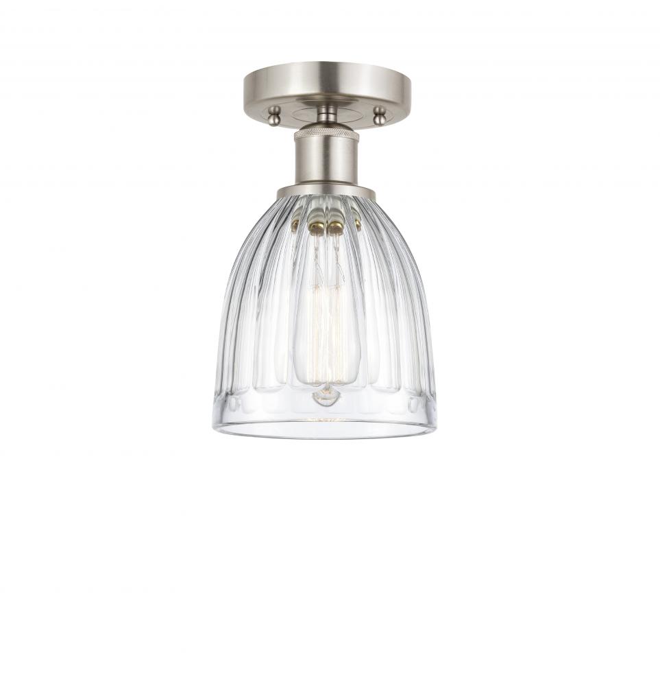 Brookfield - 1 Light - 6 inch - Brushed Satin Nickel - Semi-Flush Mount