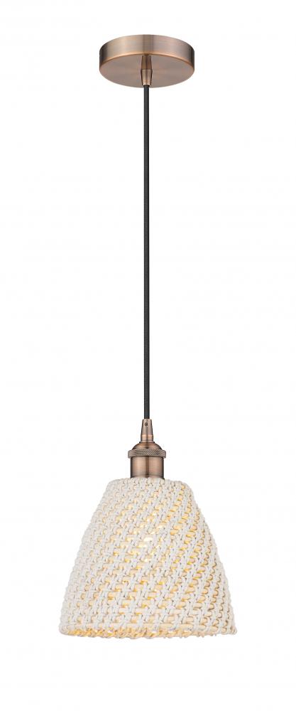 Bristol Natural - 1 Light - 6 inch - Antique Copper - Cord hung - Mini Pendant