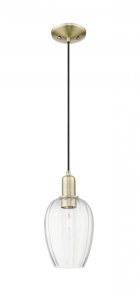 Preston - 1 Light - 6 inch - Antique Brass - Cord hung - Mini Pendant