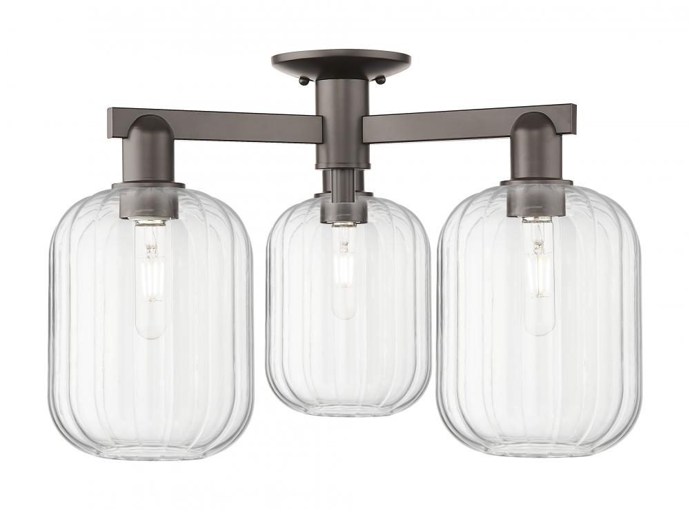 Preston - 3 Light - 6 inch - Oil Rubbed Bronze - Semi-Flush Mount
