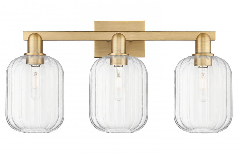 Preston - 3 Light - 26 inch - Brushed Brass - Bath Vanity Light