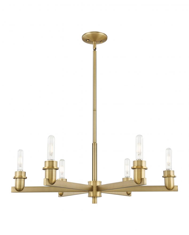 Arcadia - 6 Light - 30 inch - Satin Gold - Chandelier