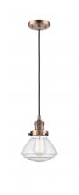 Innovations Lighting 201C-AC-G324 - Olean - 1 Light - 7 inch - Antique Copper - Cord hung - Mini Pendant