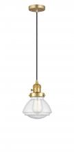 Innovations Lighting 201CSW-SG-G324 - Olean - 1 Light - 7 inch - Satin Gold - Cord hung - Mini Pendant