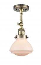 Innovations Lighting 201F-AB-G321 - Olean - 1 Light - 7 inch - Antique Brass - Adjustable Semi-Flush Mount