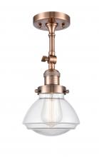 Innovations Lighting 201F-AC-G322 - Olean - 1 Light - 7 inch - Antique Copper - Adjustable Semi-Flush Mount