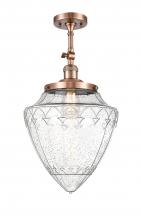 Innovations Lighting 201F-AC-G664-12 - Beacon - 1 Light - 12 inch - Antique Copper - Adjustable Semi-Flush Mount