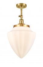 Innovations Lighting 201F-SG-G661-12 - Beacon - 1 Light - 12 inch - Satin Gold - Adjustable Semi-Flush Mount