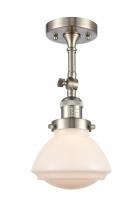 Innovations Lighting 201F-SN-G321 - Olean - 1 Light - 7 inch - Brushed Satin Nickel - Adjustable Semi-Flush Mount