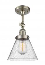 Innovations Lighting 201F-SN-G44 - Cone - 1 Light - 8 inch - Brushed Satin Nickel - Adjustable Semi-Flush Mount