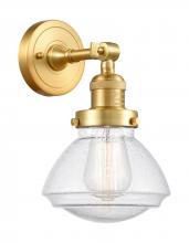 Innovations Lighting 203-SG-G324 - Olean - 1 Light - 7 inch - Satin Gold - Adjustable Sconce