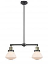 Innovations Lighting 209-BAB-G321 - Olean - 2 Light - 22 inch - Black Antique Brass - Stem Hung - Adjustable Island Light