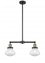 Innovations Lighting 209-BAB-G322 - Olean - 2 Light - 22 inch - Black Antique Brass - Stem Hung - Adjustable Island Light