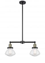 Innovations Lighting 209-BAB-G324 - Olean - 2 Light - 22 inch - Black Antique Brass - Stem Hung - Adjustable Island Light
