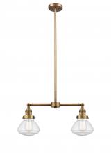 Innovations Lighting 209-BB-G324 - Olean - 2 Light - 22 inch - Brushed Brass - Stem Hung - Adjustable Island Light