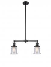 Innovations Lighting 209-BK-G184S - Canton - 2 Light - 21 inch - Matte Black - Stem Hung - Adjustable Island Light
