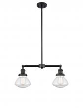 Innovations Lighting 209-BK-G324 - Olean - 2 Light - 22 inch - Matte Black - Stem Hung - Adjustable Island Light