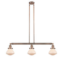 Innovations Lighting 213-AC-G321 - Olean - 3 Light - 39 inch - Antique Copper - Stem Hung - Adjustable Island Light
