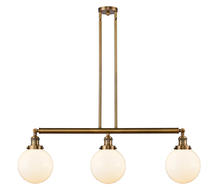 Innovations Lighting 213-BB-G201-8 - Beacon - 3 Light - 41 inch - Brushed Brass - Stem Hung - Adjustable Island Light