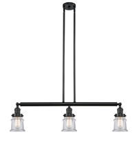 Innovations Lighting 213-BK-G182S - Canton - 3 Light - 39 inch - Matte Black - Stem Hung - Adjustable Island Light