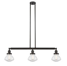 Innovations Lighting 213-OB-G324 - Olean - 3 Light - 39 inch - Oil Rubbed Bronze - Stem Hung - Adjustable Island Light