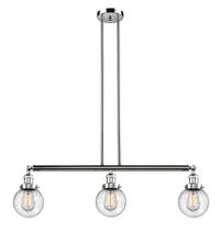 Innovations Lighting 213-PC-G204-6 - Beacon - 3 Light - 39 inch - Polished Chrome - Stem Hung - Adjustable Island Light