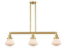 Innovations Lighting 213-SG-G321 - Olean - 3 Light - 39 inch - Satin Gold - Stem Hung - Adjustable Island Light