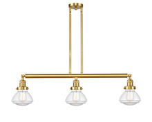 Innovations Lighting 213-SG-G322 - Olean - 3 Light - 39 inch - Satin Gold - Stem Hung - Adjustable Island Light