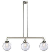 Innovations Lighting 213-SN-G204-8 - Beacon - 3 Light - 41 inch - Brushed Satin Nickel - Stem Hung - Adjustable Island Light