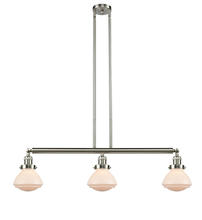 Innovations Lighting 213-SN-G321 - Olean - 3 Light - 39 inch - Brushed Satin Nickel - Stem Hung - Adjustable Island Light