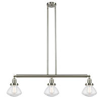 Innovations Lighting 213-SN-G324 - Olean - 3 Light - 39 inch - Brushed Satin Nickel - Stem Hung - Adjustable Island Light