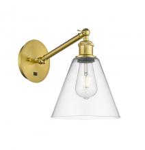 Innovations Lighting 317-1W-SG-GBC-82 - Berkshire - 1 Light - 8 inch - Satin Gold - Adjustable Sconce