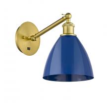 Innovations Lighting 317-1W-SG-MBD-75-BL - Plymouth - 1 Light - 8 inch - Satin Gold - Adjustable Sconce