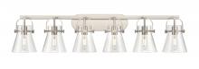 Innovations Lighting 423-6W-SN-G411-6CL - Pilaster II Cone - 6 Light - 46 inch - Satin Nickel - Bath Vanity Light