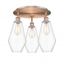 Innovations Lighting 516-3C-AC-G652-7 - Cindyrella - 3 Light - 19 inch - Antique Copper - Flush Mount