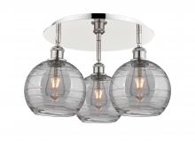 Innovations Lighting 516-3C-PN-G1213-8SM - Athens Deco Swirl - 3 Light - 20 inch - Polished Nickel - Flush Mount